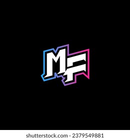 MF monogram logo design with abstract shape concept in vector