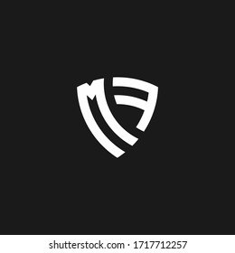 MF monogram logo with shield shape design template