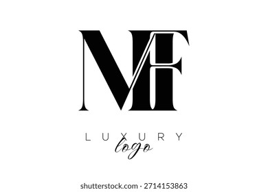 MF Serif Letter Monogram Typography Logo for Elegant Premium Branding Identity