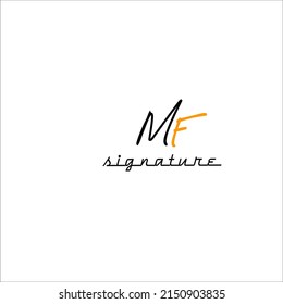 Vector del logotipo de escritura manual inicial de Mf Sig