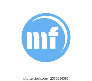 MF sport emblem or team logotype. Ball logo with a combination of Initial letter M and F for balls shop, sports company, training, club badge. Vector illustration.