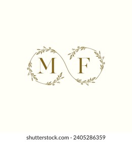 MF wedding infinity in elegant monogram with high quality professional design that will print well