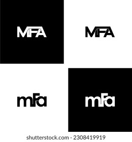 mfa lettering initial monogram logo design set