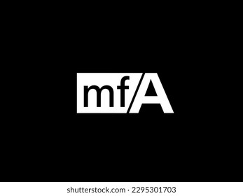 MFA Logo and Graphics design vector art, Icons isolated on black background