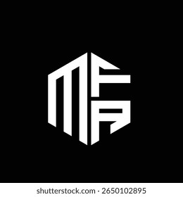 
Logotipo MFA icono MFA monograma MFA letra minimalista Círculo plano Diseño de logotipo abstracto moderno único.
