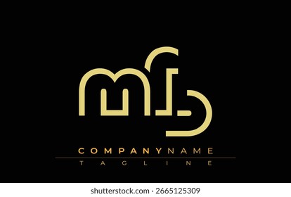 Projeto de letra abstrata MFB. Design de logotipo comercial moderno com tipografia abstrata e estilo contemporâneo