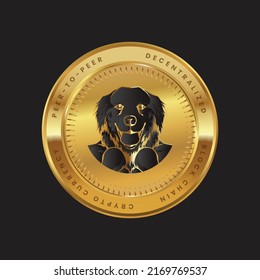 Mri Cryptocurrency nuevo logotipo en el concepto de color negro de la moneda de oro.  Símbolo de tecnología de la cadena Coin Block Marshall. Ilustración vectorial para banner, fondo, web, impresión, artículo.