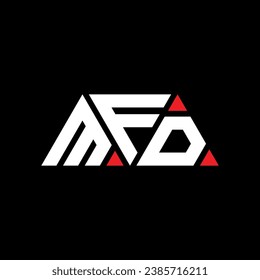 MFD triangle letter logo design with triangle shape. MFD triangle logo design monogram. MFD triangle vector logo template with red color. MFD triangular logo Simple, Elegant, and Luxurious design.