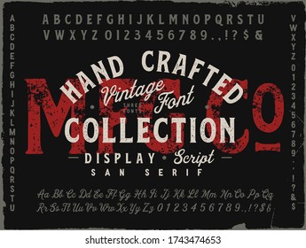 MFG Co. Hand Drawn Vintage Font Collection. Three Different Fonts. Display, Script And San Serif.