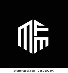 MFM logo MFM icono MFM monograma MFM letra minimalista Círculo plano Diseño de logotipo abstracto moderno único.
