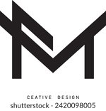 MFT, MF, FM letter modern logo design