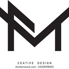 MFT, MF, FM letter modern logo design