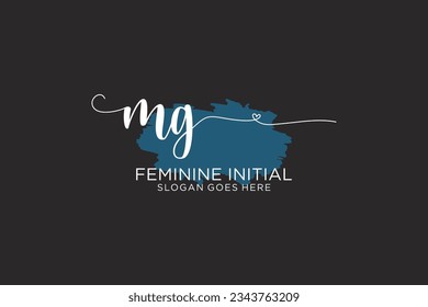 MG beauty monogram and elegant logo design handwriting logo of initial signature, wedding, fashion, floral and botanical with creative template.