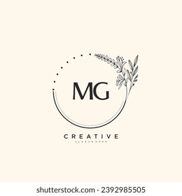 MG Beauty vectorial arte inicial del logo, logo de escritura a mano de firma inicial, boda, moda, joyas, boutique, floral y botánica con plantilla creativa para cualquier empresa o negocio.