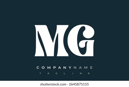 Diseño de logotipos de tipografía Abstractas creativa de MG. Logotipo elegante que combina tipografía atrevida y Formas creativas, ideal para soluciones de marca e identidad.