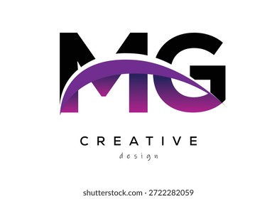 MG kreative und moderne Buchstaben Logo-Design mit kreativen lila Welle abstrakte Latter Logo Konzept.