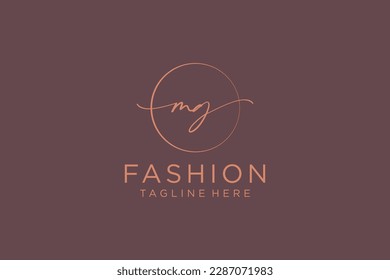 MG Feminine logo beauty monogram and elegant logo design, handwriting logo of initial signature, wedding, fashion, floral and botanical with creative template.
