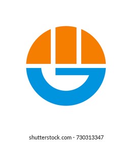 MG or G initial letter logo design template vector