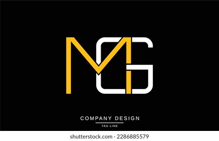 Monograma con el logotipo MG, GM, letras abstractas