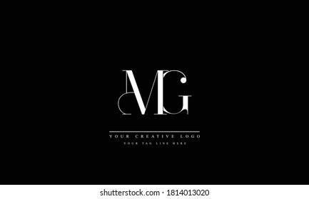 Modelo de monograma del logotipo del vector abstracto MG GM