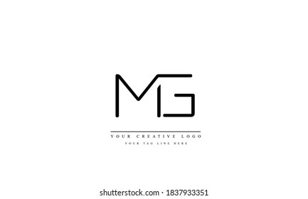 MG GM abstract vector logo monogram template