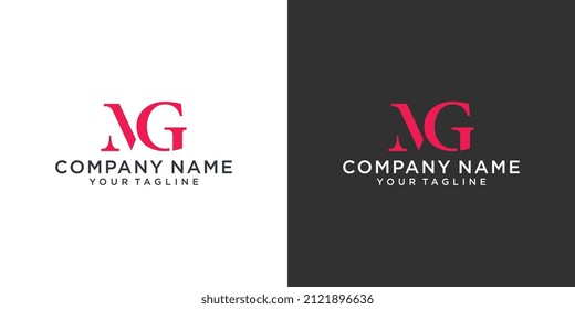 MG or GM initial letter logo design vector on black and white background.