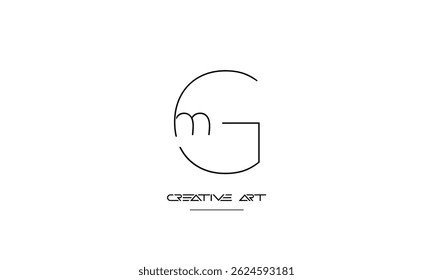 Logo-Monogramm für MG, GM, M, G abstrakte Buchstaben
