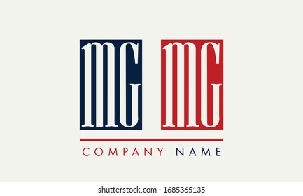 MG GM M G initial logo design your company
