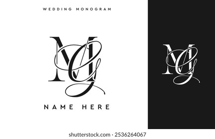 MG GM Casamento monograma Iniciais Logo Design
