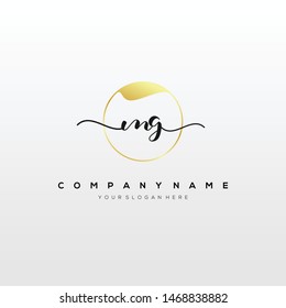MG handwriting initial logo template vector.