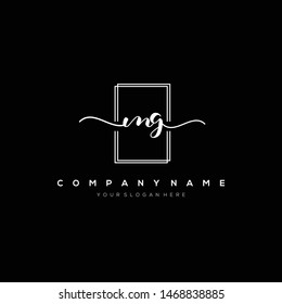 MG handwriting initial logo template vector.