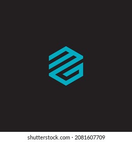 MG HEXAGON LOGO DESIGN VECTOR