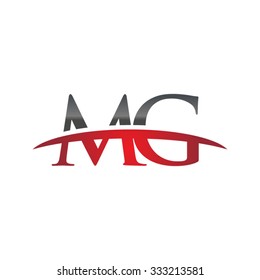 Mg Initial Company Red Swoosh Logo Stock Vector (Royalty Free ...