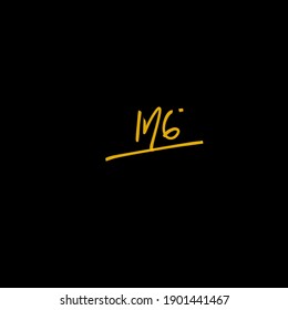 MG initial handwriting or handwritten logo for identity. Logo with signature and hand drawn style. isolated 
