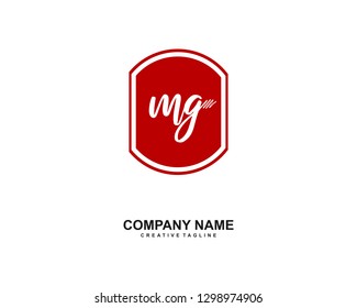 MG Initial Handwriting Logo Template Vector
