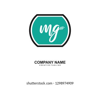 MG Initial Handwriting Logo Template Vector