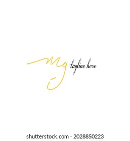 mg versión inicial del vector del logotipo de escritura a mano
