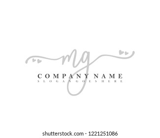 MG Initial handwriting logo vector