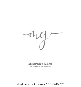 MG Initial handwriting logo vector