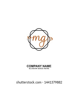 MG Initial handwriting logo vector