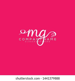 MG Initial handwriting logo vector