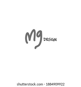 mg initial handwriting white background