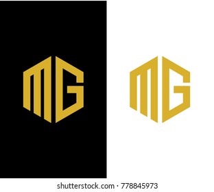 MG initial hexagon icon. letter. logo vector eps 10
