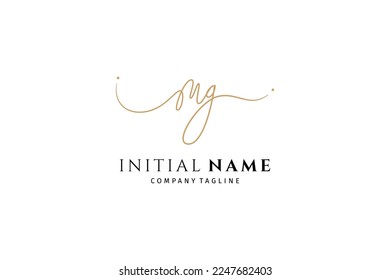 Mg initial letter luxury signature logo template. Mg handwritten letter logo concept