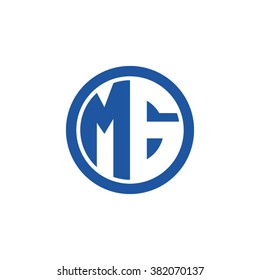MG initial letters circle business logo blue
