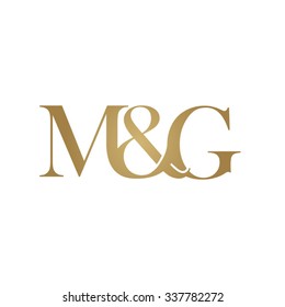 M&G Initial logo. Ampersand monogram golden logo