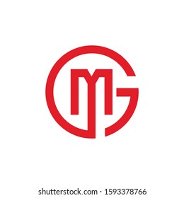 MG Initial logo template v...r. Letter logo concept