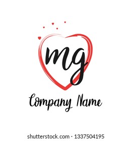 MG initial signature logo. handwriting logo template vector,