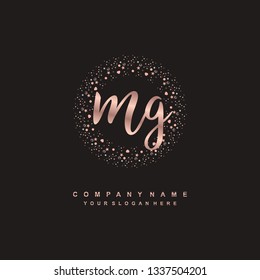 MG initial signature logo. handwriting logo template vector,