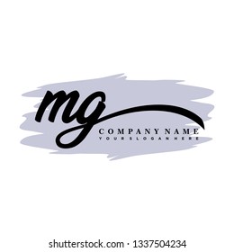 MG initial signature logo. handwriting logo template vector,